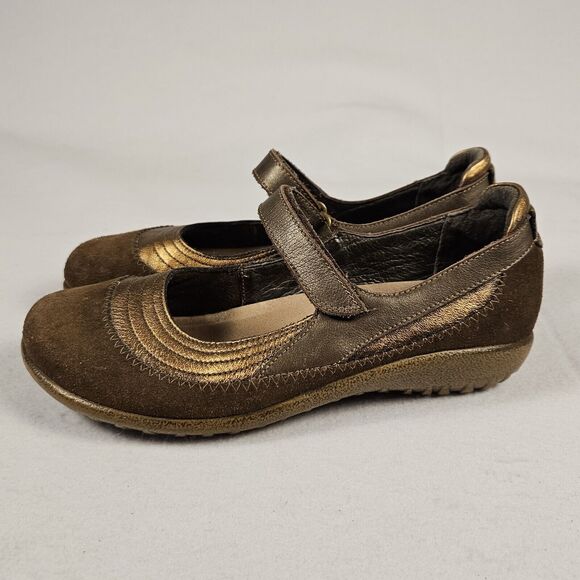 Noat Koru Kirei Mary Jane Leather Flats US Size 6.5 / 7 EU Size 37 Brown Suede - Picture 3 of 16